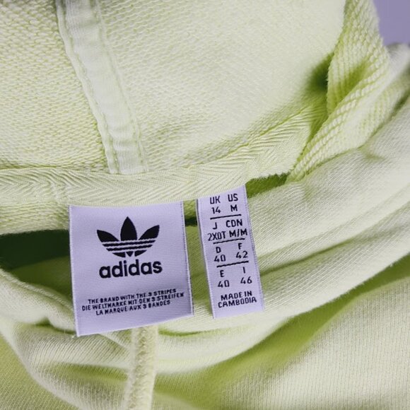 Adidas Women's Lime Yellow Long Sleeve Casual Pullover Hoodie Size M - Picture 7 of 8